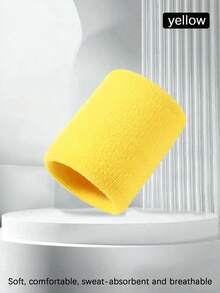 1PC Sports Wristband Sweat-Absorbing Towel Wristband Fitness Running Basketball Badminton Wrist Guard - Yellow - View 1