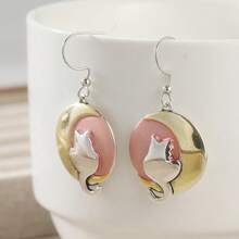 Fashionable Moon Cat Pendant Earrings, Women's Wedding Party Daily Versatile Accessory - Multicolor - View 2