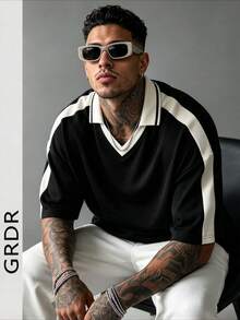 GRDR Men's Summer Casual Short Sleeve T-Shirt, Fashionable Minimalist Solid Color Short Sleeve Suitable For Running And Daily Wear - Black - View 1