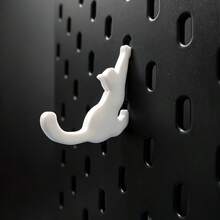 2/1pc Cat Pegboard Hook, Compatible With Skadis, Can Be Used With Pegboard Desk Clamp, Creative 3D Printed Hook, Suitable For Study/Entryway Storage, Key/Headphone Small Item Storage Rack, Flexible Assembly And Disassembly - Multicolor - View 9