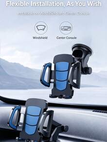 Universal Car Phone Holder, Car Accessories, In-Car Support, Car Navigation Suction Cup Mount - Black - View 2