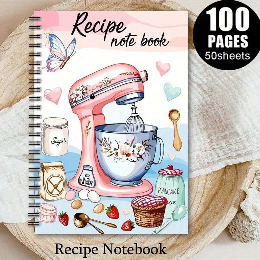 1pc Spiral Notebook Recipe Book, Heirloom Recipes Blank Recipe Notebook, Recipe & Cooking Idea Journal To Record Ingredients, Cooking Directions & Notes, Vintage Floral Gift For Women, Chefs & Home Cooks - One Book (50 Pages, 100 Pages) - View 1