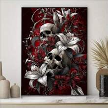 1PC DIY 5D Diamond Painting Kit Skull Pattern - Round Full Drill Art Mosaic Craft, Home Wall Decor, Unframed - No Frame - View 2