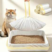 Cat Litter Box Trash Bags, Cat Litter Box Liners - Thickened Leak-Proof With Drawstring, Odor-Locking, Non-Stick Bottom, Slouchy-Friendly, Large Size Cat Litter Box Trash Bags - Cat Family , Christmas Gift - Multicolor - View 2