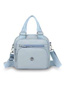 Women's Multi-Functional Compact Handbag, Convertible To Shoulder Bag And Backpack, With Adjustable Shoulder Strap, Multi-Compartment Design, Minimalist Style, Suitable For Moms - Multicolor - View 19