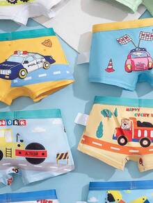 8pcs/Pack Boys' Polyester Breathable Quick-Dry Briefs, Toddler & Kids Underwear, 2-7 Years Old - Multicolor - View 3