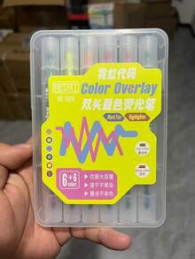 6PCs Dual-Tip Dual-Color Fluorescent Pens, Triangular Easy-Grip Barrel, Smooth Writing, Large Ink Capacity, Suitable For Highlighting, Note-Taking, Journal Decoration, Daily Study, Office Work. - Double-ended Dual-color Highlighter - View 10