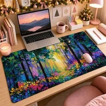 1 buah Alas Meja Lukisan Minyak Hutan Impresionis, Alas Meja Serbaguna untuk Riasan dan Seni Kuku, Pelindung Meja Anti Selip Ukuran S/M/L/XL - View 18