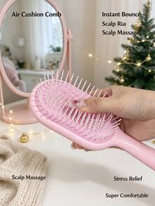 4/1Pc Air Cushion Massage Hair Comb,Multi Color Plastic Hair Comb,Tangle-Free Hair Care, For Daily Use & Trip,Portable Hair Styling Accessory Portable Airbag Massage Comb - Must-Have For Travel Christmas Gift - Multicolor - View 4