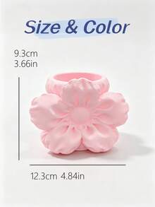 French Floral Makeup Storage Bucket, One-Piece Molded Full Petal Relief, Soft And Flowing Petal Lines, Large Opening For Easy Access To Makeup Tools, Combines Storage And Artistic Decoration - Multicolor - View 12