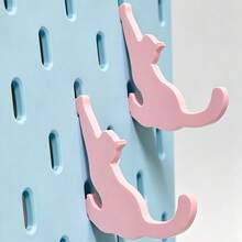 2/1pc Cat Pegboard Hook, Compatible With Skadis, Can Be Used With Pegboard Desk Clamp, Creative 3D Printed Hook, Suitable For Study/Entryway Storage, Key/Headphone Small Item Storage Rack, Flexible Assembly And Disassembly - Multicolor - View 1