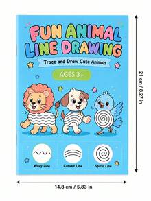 Children's Animal Line Tracing Practice Book, Preschool Handwriting Practice Book, Pre-Writing Skills And Fine Motor Development Activity Book, Montessori Early Learning, Back To School Supplies, Classroom Essentials And Teacher Reward Gifts, Suitable For Boys And Girls - Multicolor - View 11