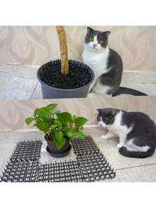 12 Buah Pelindung Goresan Kucing dengan Jaring Berduri, Alas Luar Ruangan, Cocok untuk Penggunaan Dalam/Luar Ruangan untuk Mencegah Kucing Mendekati Hamparan Bunga, Pot, dan Melindungi Perabot Rumah Tangga - Satu-Ukuran - View 6