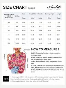Acelitt Floral Print Batwing Sleeve Loose Fit Button-Up Shirt, Pink Casual Vacation Spring - Multicolor - View 4