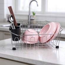 Stainless Steel Single-Tier Dish Drying Rack, Kitchen Dish Storage Rack With 8 Cup Holders, Non-Slip Feet, Dual Use For Countertop And Sink, Fits 12*14 Inch Sink, Space-Saving Dish Drying Rack, Suitable For Halloween, Christmas And Party Tableware Storage - View 7