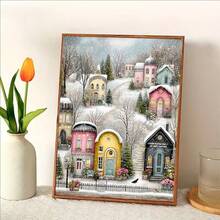 1PC DIY 5D Diamond Painting Kit Cartoon House Pattern - Round Full Drill Art Mosaic Craft, Home Wall Decor, Unframed - No Frame - View 3