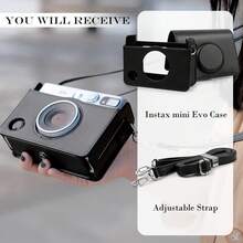 PU Leather Protective Case With Photo Pocket + Adjustable Shoulder Strap, Vintage Leather Protective Case For Fujifilm Instax Mini Series Cameras, Anti-Friction Camera Photography Accessory, Essential For Travel And Outdoor Use - View 7
