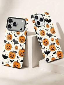 1pc Pink Black Stripe Pumpkin Bat 2-In-1 Film Phone Case,Compatible With IPhone 18 Pro Max 17 Pro Max 16 Pro Max 15 Pro Max 14 Pro Max & 11/12/13/14/15/16/17/18 Pro/Plus - Multicolor - View 6