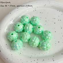 16mm UV Plated Through-Hole Solid Color Pineapple Bead Color DIY Jewelry Mobile Phone Chain Keychain Bead Material Accessories - Multicolor - View 27
