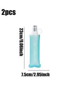 WRELS 1pc/2pcs 150/250/500ML Lightweight Collapsible Squeeze Water Bottle, Suitable For Marathon Sports, Made With Heat-Press Technology, Odorless Cold Water Bottle - Multicolor - View 26