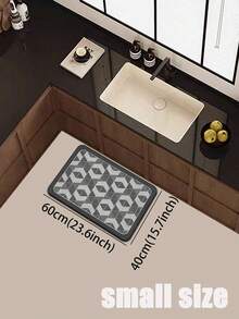 SANJIANGDI 1pc Black & White Inlaid Pattern Kitchen Mat, 3.5mm Soft Rubber Material, Absorbent & Easy To Clean, Suitable For Hallway, Bathroom, Living Room, Outdoor Door Mat And Toilet, All-Year Use, Suitable For Various Holidays - Multicolor - View 19