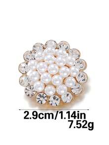 3pcs/Set Flower-Shaped Rhinestone Trim Pearl Metal Buttons, Suitable For Sweaters, Cardigans, Dresses, Blazers, Wool Coats And Fur Decorations - High-Quality Fashion Buttons For Clothing Decoration With Exquisite Craftsmanship Design - Multicolor - View 10