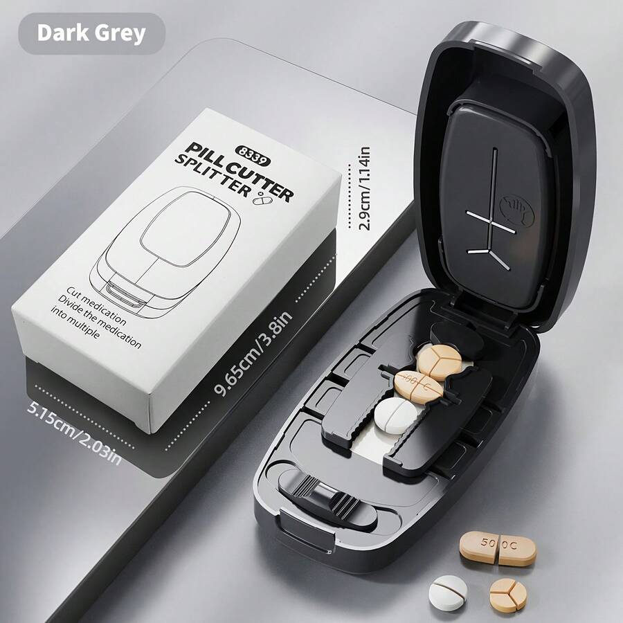 Cortador de pastillas portátil premium 1/2 cortador de tabletas preciso 3/4 1/4 tijeras divisoras de medicamento Euthyrox - Unitalla - Ver 1