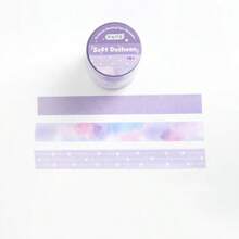 3pcs Soft Candy Diary Pearlescent Washi Tape Set, Macaron Gradient Plaid Polka Dot Basic Style Scrapbook Collage Background Decorative Stickers DIY Border Material Stickers - Multicolor - View 14