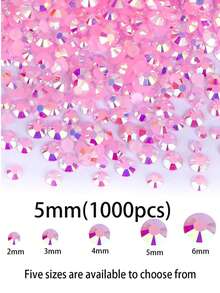2mm-6mm 树脂水钻、平底水晶、粉色 AB 未经热处理水钻，适用于 DIY 工艺品、杯子、瓶子、玻璃杯、服装、散装闪亮水晶石、工艺装饰品 - 粉紅色AB - 查看 13