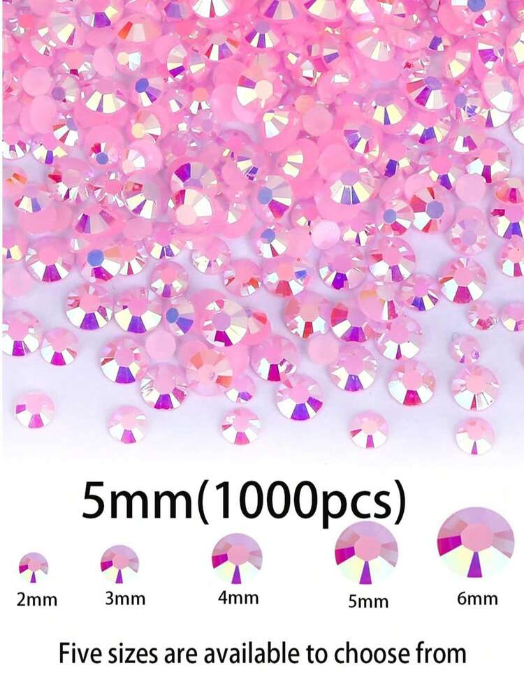 2mm-6mm Resin Rhinestones, Flat Bottom Crystals, Pink AB Non-Heat Treated Rhinestones For DIY Crafts, Cups, Bottles, Glasses, Clothing, Loose Sparkling Crystal Stones, Craft Decorations - Pink AB - View 27