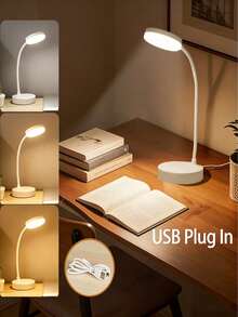 1pc 360° Adjustable Gooseneck USB Reading Light, Bedroom LED Lamp, Eye-Protection Desk Lamp, Bedroom LED Light, Book Light, Bedside Reading Light, USB Powered Lighting Fixture - White - View 14