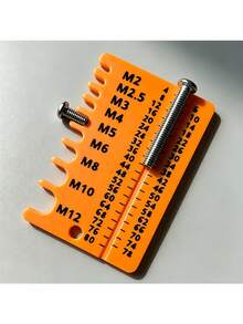 Metric Screw Checker Gauge, M2-M12 Screw And Bolt Size Measuring Tool, Plastic Thread Identifier Template, Fastener Gauge Ruler For Hardware Repair, Workshop Hand Tool - A - View 10