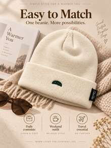 1pc Women's Autumn/Winter Warm Knit Beanie Hat, Versatile Large Head Circumference, Outdoor Cold-Proof Ear-Covering Headwear - A - View 6