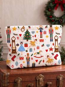 New Nutcracker Print Makeup Bag | French Print Travel Organizer Bag | Travel Essentials | Pool Must-Have | Toiletry Bag | Pool Storage Bag | Mother's Day Gift | Teacher's Day Gift | Suitable For Moms, Teachers, Friends And Nurses | Home Essentials | Graduation Gift | Easy To Clean Design | Portable Makeup Bag - Multicolor - View 3
