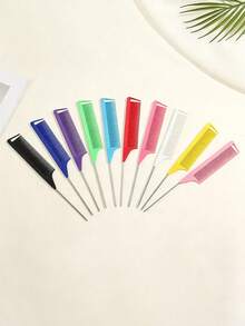 10件/8件/5件/3件/2件/1件兒童專業美髮工具 不鏽鋼鼠尾梳 分髮梳 防靜電髮梳 多功能梳子 適合正常髮質 可理順頭髮 打造多種髮型 糖果色 理髮師、沙龍與居家使用理想選擇 - 彩色 - 查看 8