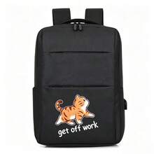Business Backpack With Off-Duty Cat Print, Suitable For Boys And Girls, Campus, Short Trips, Daily Commute And Work, All-Season Large Capacity Compartment For Laptop And Various Study Supplies - Backpack - View 13