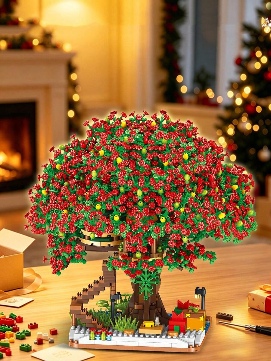 Bộ đồ chơi lắp ráp khối xây dựng cây thông Noel 2150 miếng, mô hình nhà cây Sakura, đồ chơi lắp ráp mô hình nhà mini, khối xây dựng hạt siêu nhỏ gạch kim cương nhựa, khối xây dựng cho người lớn 14+, quà tặng Giáng sinh, đồ trang trí Giáng sinh - Nhiều màu - Xem 1