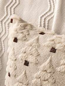 1件裝聖誕枕套 聖誕樹毛絨仿皮草枕套 柔軟裝飾抱枕套 適用沙發客廳 冬季聖誕節居家裝飾 - 米色 - 查看 5