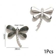 1Pc Stainless Steel Dragonfly Enamel Charm, Inlaid Rhinestone Insect Dangle Pendant For DIY Necklace Bracelet Jewelry Making - Pendants - View 9