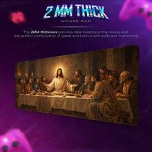 Biblical Last Supper Extended Mouse Pads, Jesus And Twelve Disciples Religious Painting Print, Smooth Fabric Surface Desk Mats For Computer, Keyboard, Church Office And Home Study, 3 Sizes Available - View 2