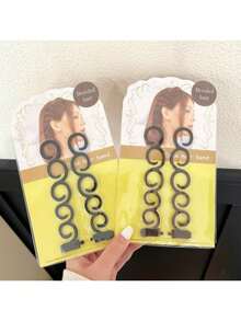 2pcs/Set Spiral Hair Braiding Tools, Suitable For Loose Side Braids, Styling Hair Clips, Daily DIY Hair Braiding Tools - Multicolor - View 4