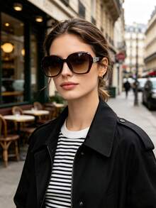 WSZ Fashionable Gradient Neutral Glasses With Hollow Geometric Design. Suitable For Various Activities Such As Daily Travel, Driving, And Deach Vacations - 15001-a - View 8