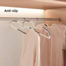 10pcs/5pcs Home Short Neck Hangers, Space-Saving, Non-Slip, No Mark, Reduced Neck, For Skirts, T-Shirts, Shirts, Coats, Pants, New Design, Short Style, Anti-Shoulder Angle, Suitable For Suits, Dresses And More - Multicolor - View 6