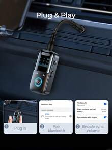 REMAX Mini 4-In-1 Bluetooth Audio Adapter, Bluetooth Receiver & Transmitter With TF Card Wireless/Wired Playback, 3.5mm AUX, Auto-Reconnect, Clear Display, Hands-Free Calls For Car, TV, PC, Headphones & Speakers,Car Accessories, Car Essentials, Car Stuff - GT69 - View 7