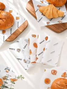 Haus Hana 40/50pcs 5 Styles Of Cute Cartoon Pattern Baking Paper, Baking Paper, Oil-Resistant Food Wrapping Paper, Wax Paper, Baking Tools, Kitchen Gadgets, Kitchen Accessories, Pattern Arrangement May Be Slightly Different In Different Batches - Multicolor - View 1