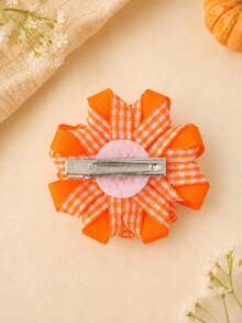 2pcs Thanksgiving Plaid Hair Clips For Kid Girls,Cute Cartoon Pumpkin Checkered Barrettes For Thanksgiving Gatherings,Gift,Child Girls' Hair Accessory - Multicolor - View 7