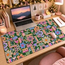 1pc Mediterranean Tile Style Colorful Patchwork Desk Mat, Multi-Purpose Makeup Nail Art Table Pad, Large Non Slip Desktop Protector S/M/L/XL - View 10