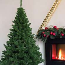 Christmas Tree, Artificial Christmas Tree, Green Hinged Tree With A Folding Metal Stand, Unlit, Decorative, For The Christmas Season.Suitable For Various Settings, Such As School Events, Window Displays, And Mall Displays. - Green - View 6