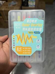 6PCs Dual-Tip Dual-Color Fluorescent Pens, Triangular Easy-Grip Barrel, Smooth Writing, Large Ink Capacity, Suitable For Highlighting, Note-Taking, Journal Decoration, Daily Study, Office Work. - Double-ended Dual-color Highlighter - View 9