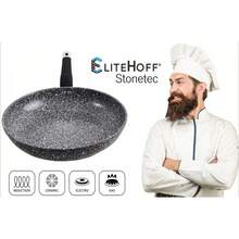 EliteHoff Marmoriserad Non-stick stekpanna, induktionskompatibel, mjukt handtag med nitade fästen, svart eller grå, 16–30 cm - Visa 6